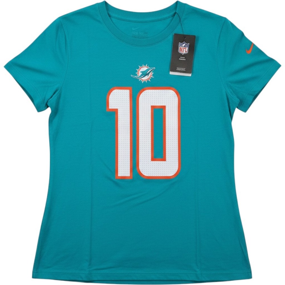 Nike Miami Dolphins Tyreek Hill 10 Womens Aqua Cotton Graphic T-Shirt Medium NWT